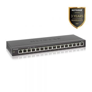 NETGEAR 16-Port Gigabit Ethernet Unmanaged Switch (GS316) - Desktop, Fanless Housing for Quiet Operation