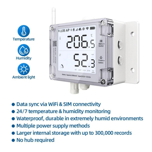 UbiBot GS1-AL4G1RS Industrial-Grade WIFI SIM Temperature Humidity Light Data Logger IoT System - Image 2