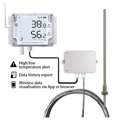 UbiBot PT-100 Industrial Grade Temperature Probe (-200℃ to +400℃) w/3m cable for GS1 - Image 3