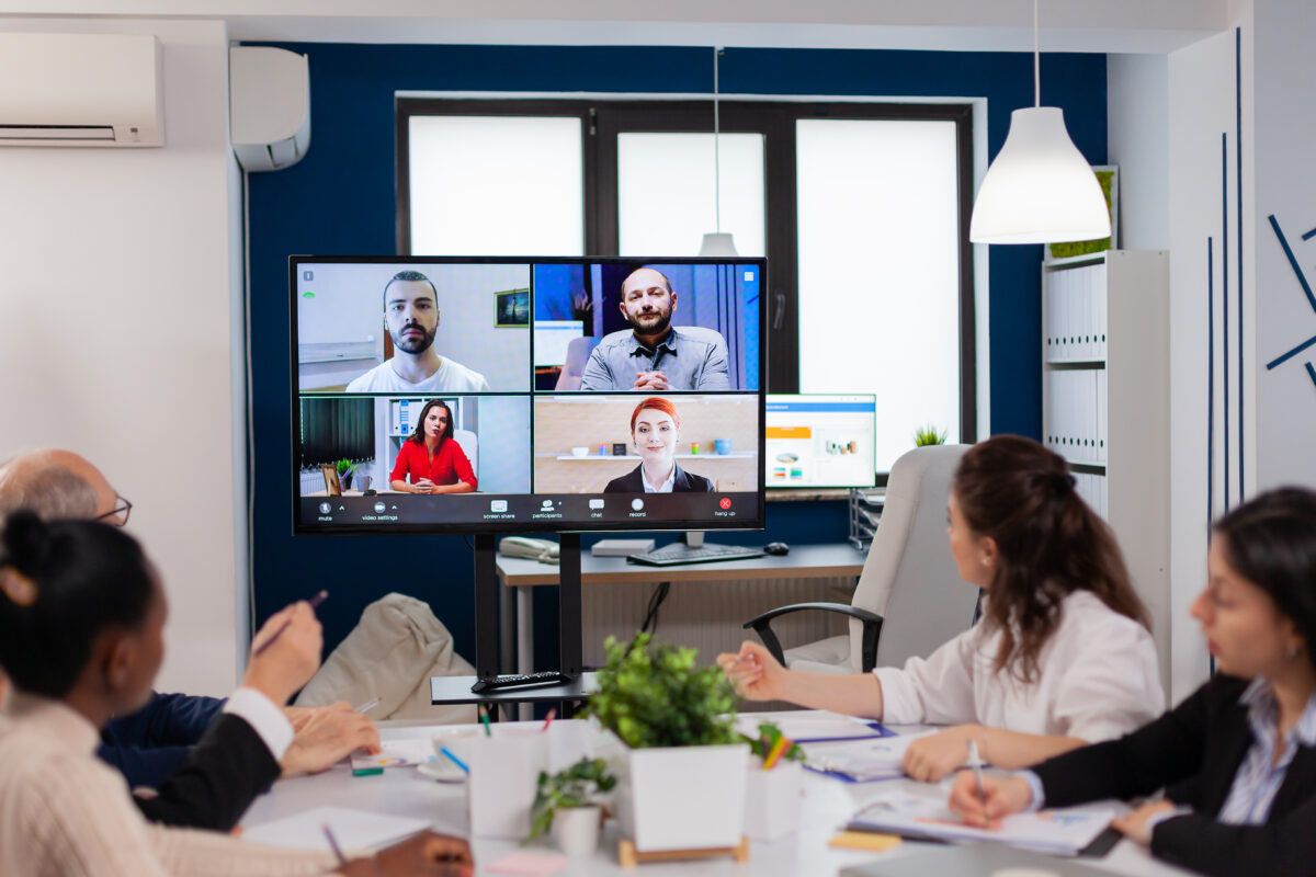 Having video conferencing in meeting room